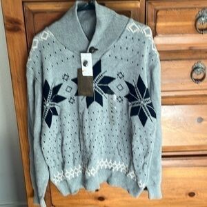 Weatherproof Original Vintage Men’s Gray and Navy Sweater Size XL NWT